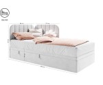 Polsterbett 80x180 cm mit Bettkasten, Eckbett universal, Jugendbett, KEVIN 2R