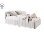 Kinderbett 80x180 cm mit Bettkasten und Lattenrost, Eckbett für Jugendzimmer, MARIO SM 06
