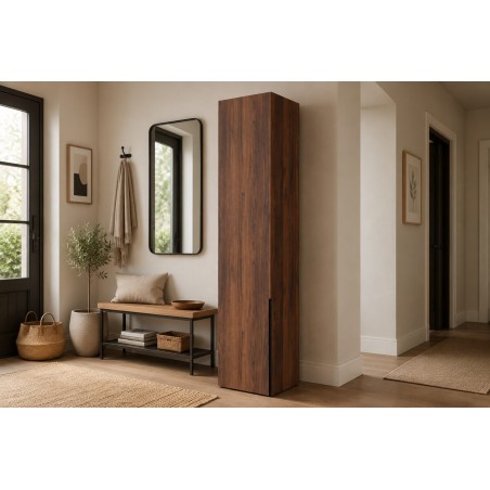 Stilvoller Hochschrank 40 cm breit mit praktischen Einlegeböden, Mehrzweckschrank, Garderobenschrank in Nussbaum Warmia, KABO S1