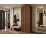 Zweitüriger Schrank 240 cm hoch für den Flur, Mehrzweckschrank, Garderobenschrank in Nussbaum Warmia, KABO S2