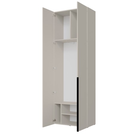 Zweitüriger Schrank 240 cm hoch für den Flur, Mehrzweckschrank, Garderobenschrank in Nussbaum Warmia, KABO S2