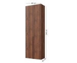 Zweitüriger Schrank 240 cm hoch für den Flur, Mehrzweckschrank, Garderobenschrank in Nussbaum Warmia, KABO S2