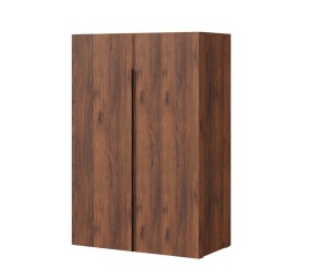 Schmale zweitürige Kommode 80 cm breit mit schwarzen Griffen, Sideboard in Nussbaum Warmia, KABO K1