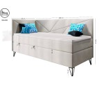 Kinderbett 80x200 cm mit Bettkasten und Matratze, Polsterbett GEOMETRIC 3M