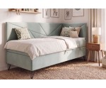 Modernes Einzelbett 90x200 cm mit Bettkasten und Matratze, GEOMETRIC 3M
