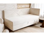 Modernes Einzelbett 90x200 cm mit Bettkasten und Matratze, GEOMETRIC 3M