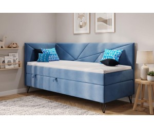 Modernes Einzelbett 90x200 cm mit Bettkasten und Matratze, GEOMETRIC 3M