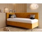 Kinderbett 80x200 cm mit Bettkasten ohne Matratze, Polsterbett GEOMETRIC 1R
