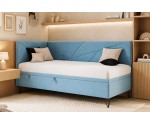 Singlebett 90x200 cm mit Bettkasten, ohne Matratze, Jugendbett GEOMETRIC 1R