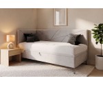 Singlebett 90x200 cm mit Bettkasten, ohne Matratze, Jugendbett GEOMETRIC 1R