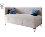 Jugendbett 100x200 cm mit Bettkasten, ohne Matratze, GEOMETRIC 1R