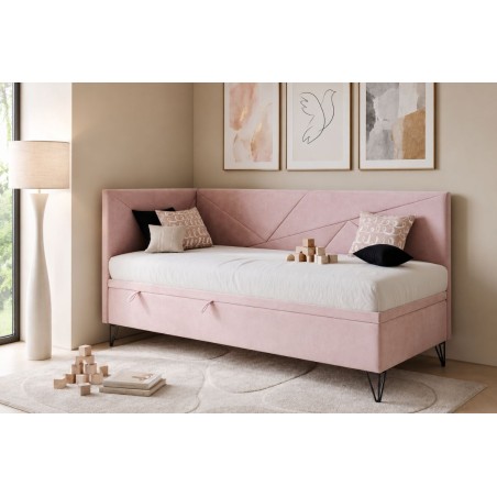 Jugendbett 100x200 cm mit Bettkasten, ohne Matratze, GEOMETRIC 1R