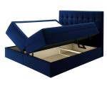 Boxspringbett 140x200 cm, Ehebett, Hotelbett, Kopfteil mit Knopfheftung, PARIS 4K