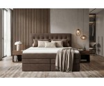 Kontinentalbett 200x200 cm, Ehebett, Hotelbett, Kopfteil mit Knopfheftung, PARIS 4K