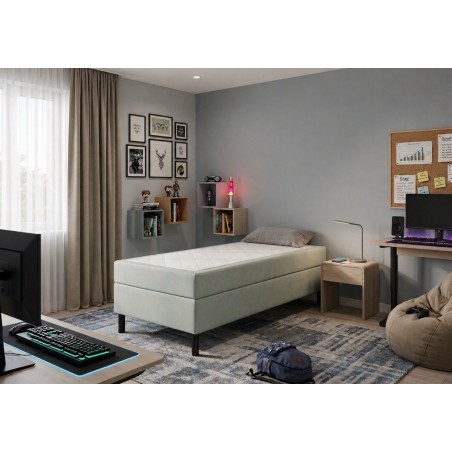 Hotelbett 120x200 cm, Kontinentalbett für Pensionen, Jugendbett mit Bettkasten, BONELL-Matratze, PALAZIO 1M