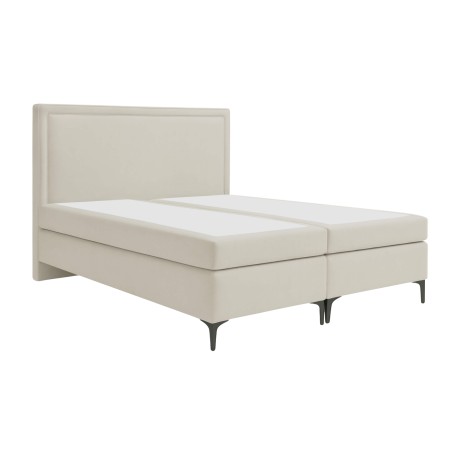 Boxspringbett 140x200 cm, Ehebett, Hotelbett mit Kopfteil und Bettkasten, PRESTO 1M