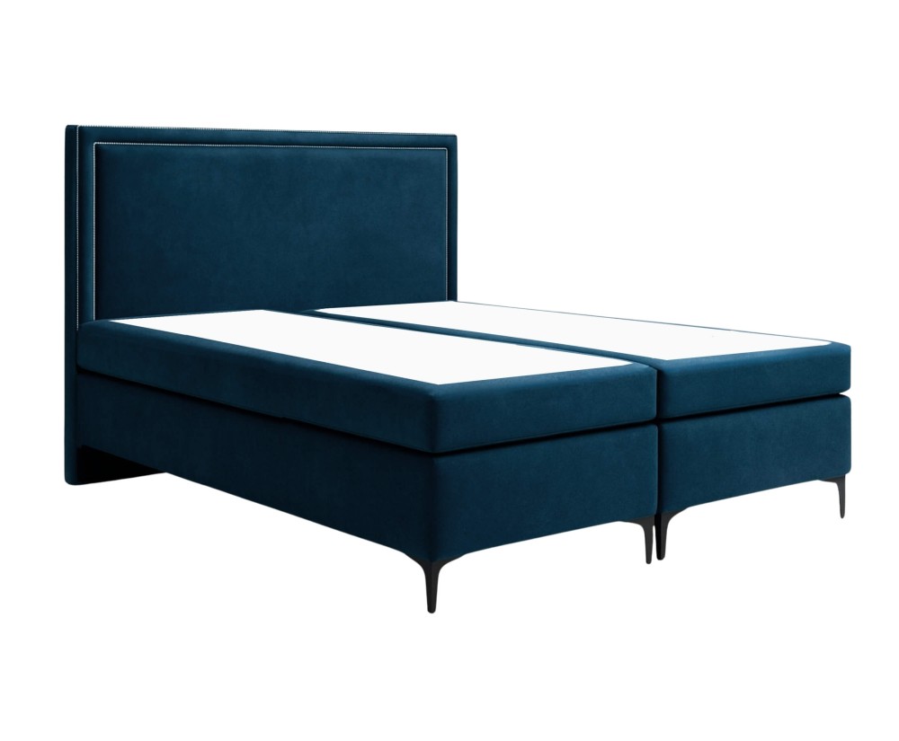 Designer-Bett 200x200 cm für Schlafzimmer, Ehebett, Hotelbett, Kopfteil mit Polsternagelband, PRESTO 1M