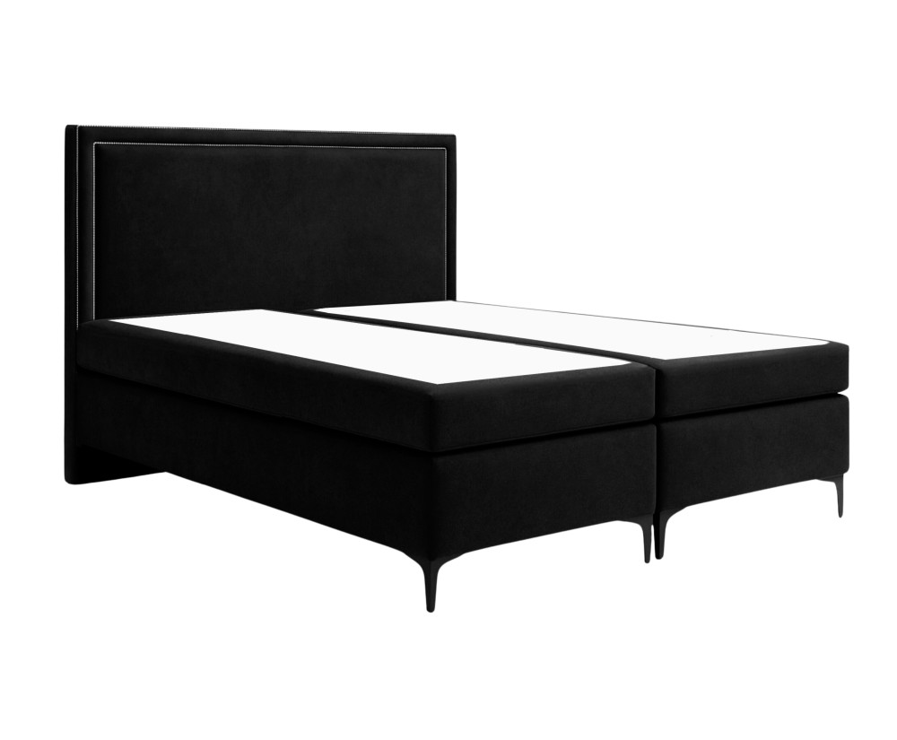 Designer-Bett 200x200 cm für Schlafzimmer, Ehebett, Hotelbett, Kopfteil mit Polsternagelband, PRESTO 1M