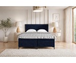 Designer-Bett 200x200 cm für Schlafzimmer, Ehebett, Hotelbett, Kopfteil mit Polsternagelband, PRESTO 1M