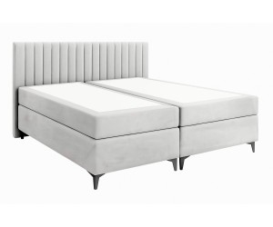 Boxspringbett 140x200 cm, Ehebett, Hotelbett, vertikale Nähte am Kopfteil, ANTONINA 1M