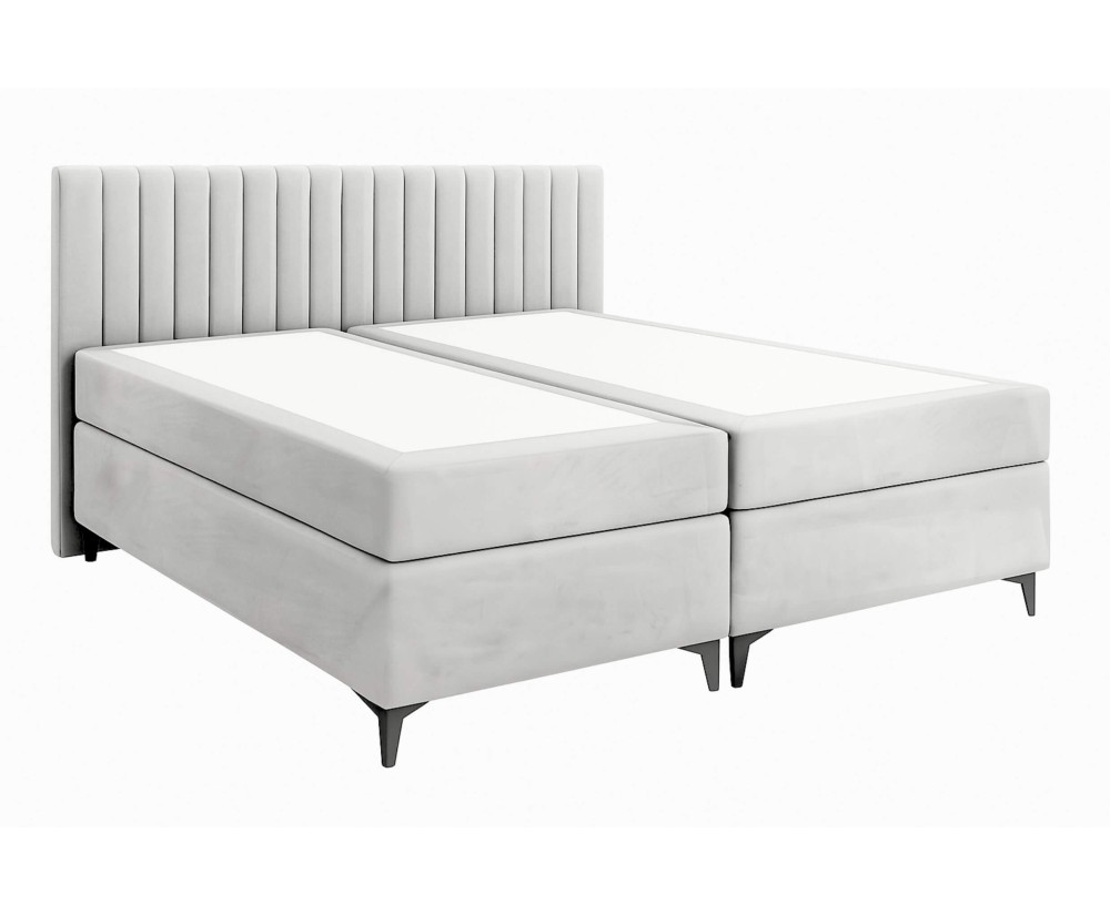 Boxspringbett 200x200 cm, Ehebett, Hotelbett, vertikale Nähte am Kopfteil, ANTONINA 1M