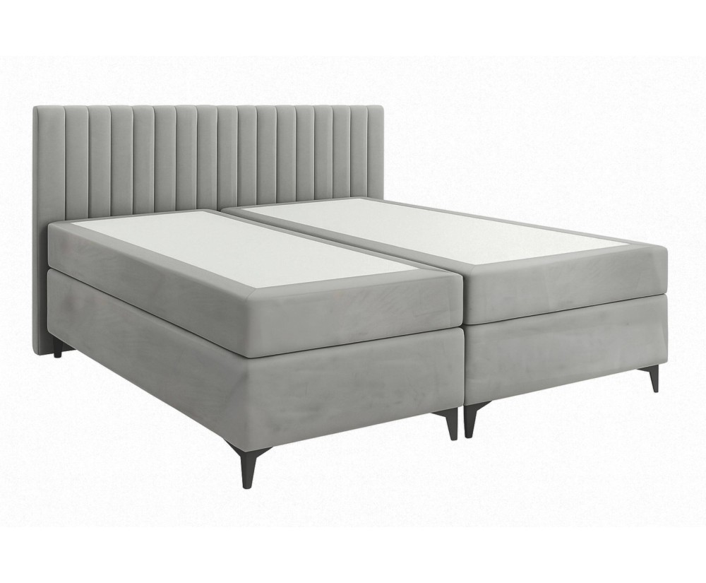 Boxspringbett 200x200 cm, Ehebett, Hotelbett, vertikale Nähte am Kopfteil, ANTONINA 1M