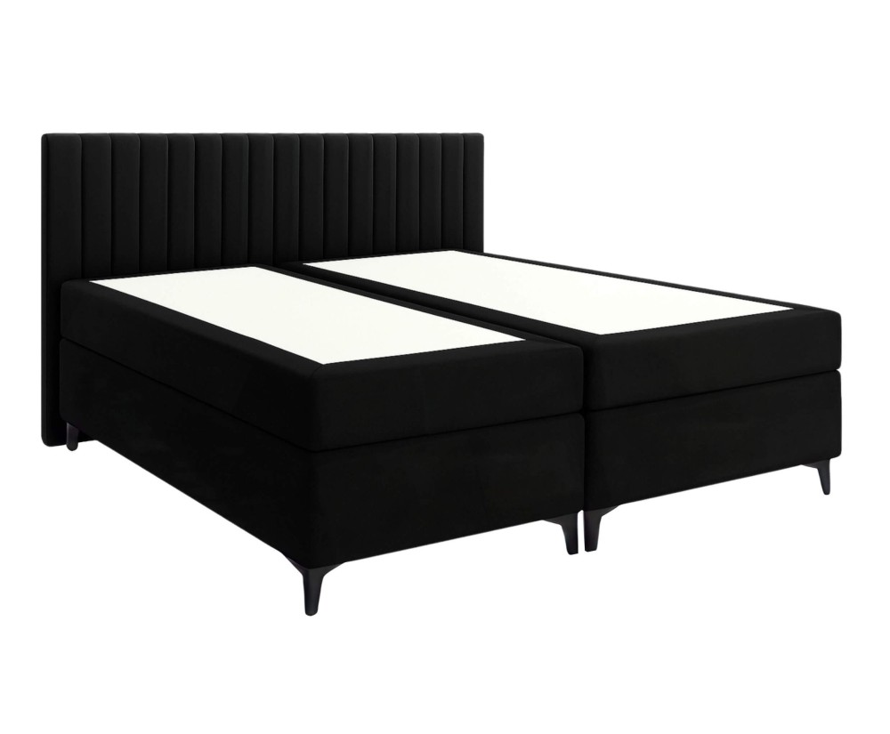 Boxspringbett 200x200 cm, Ehebett, Hotelbett, vertikale Nähte am Kopfteil, ANTONINA 1M