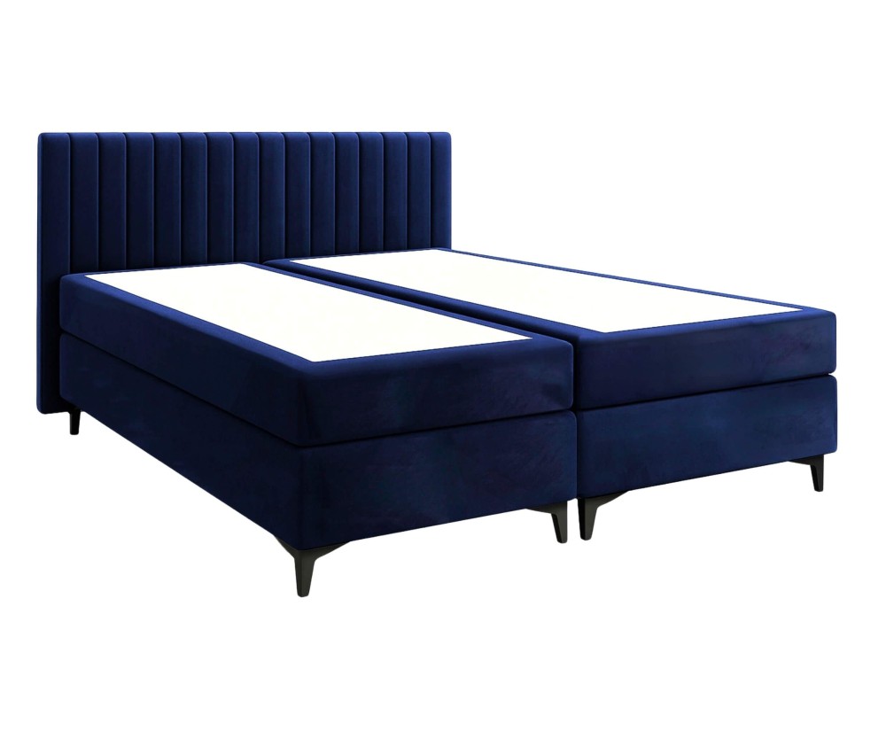 Boxspringbett 200x200 cm, Ehebett, Hotelbett, vertikale Nähte am Kopfteil, ANTONINA 1M