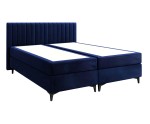 Boxspringbett 200x200 cm, Ehebett, Hotelbett, vertikale Nähte am Kopfteil, ANTONINA 1M