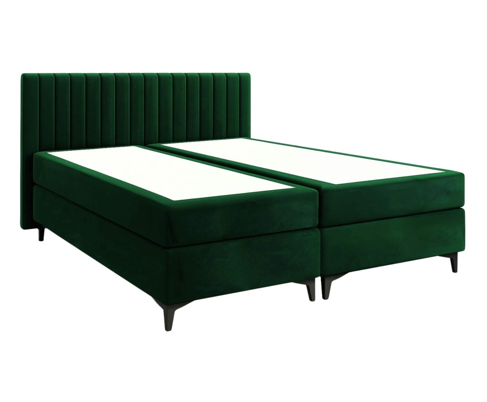 Boxspringbett 200x200 cm, Ehebett, Hotelbett, vertikale Nähte am Kopfteil, ANTONINA 1M
