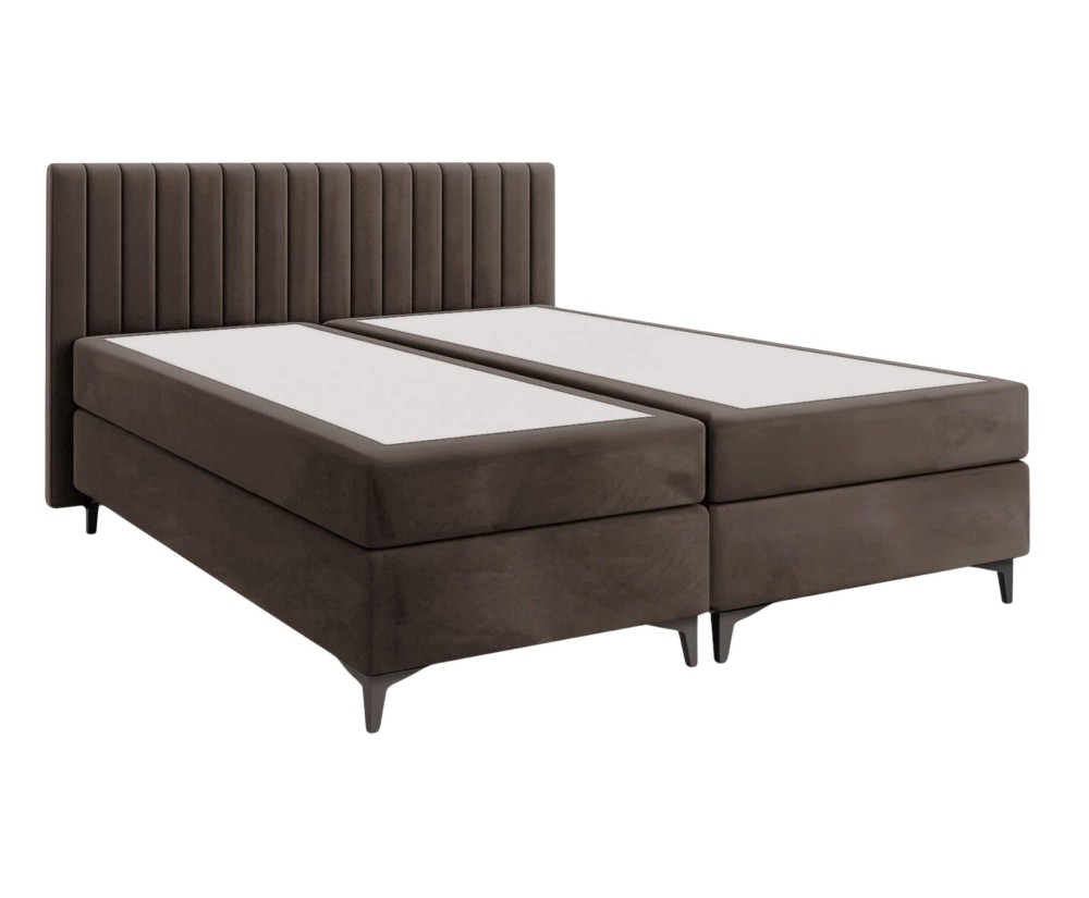 Boxspringbett 200x200 cm, Ehebett, Hotelbett, vertikale Nähte am Kopfteil, ANTONINA 1M