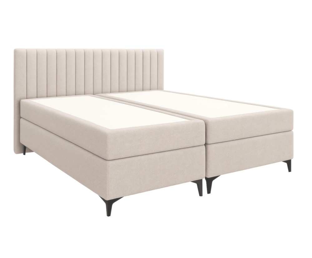 Boxspringbett 200x200 cm, Ehebett, Hotelbett, vertikale Nähte am Kopfteil, ANTONINA 1M Boxspringbett 200x200 cm, Ehebett, Hotelbett, vertikale Nähte am Kopfteil, ANTONINA 1M