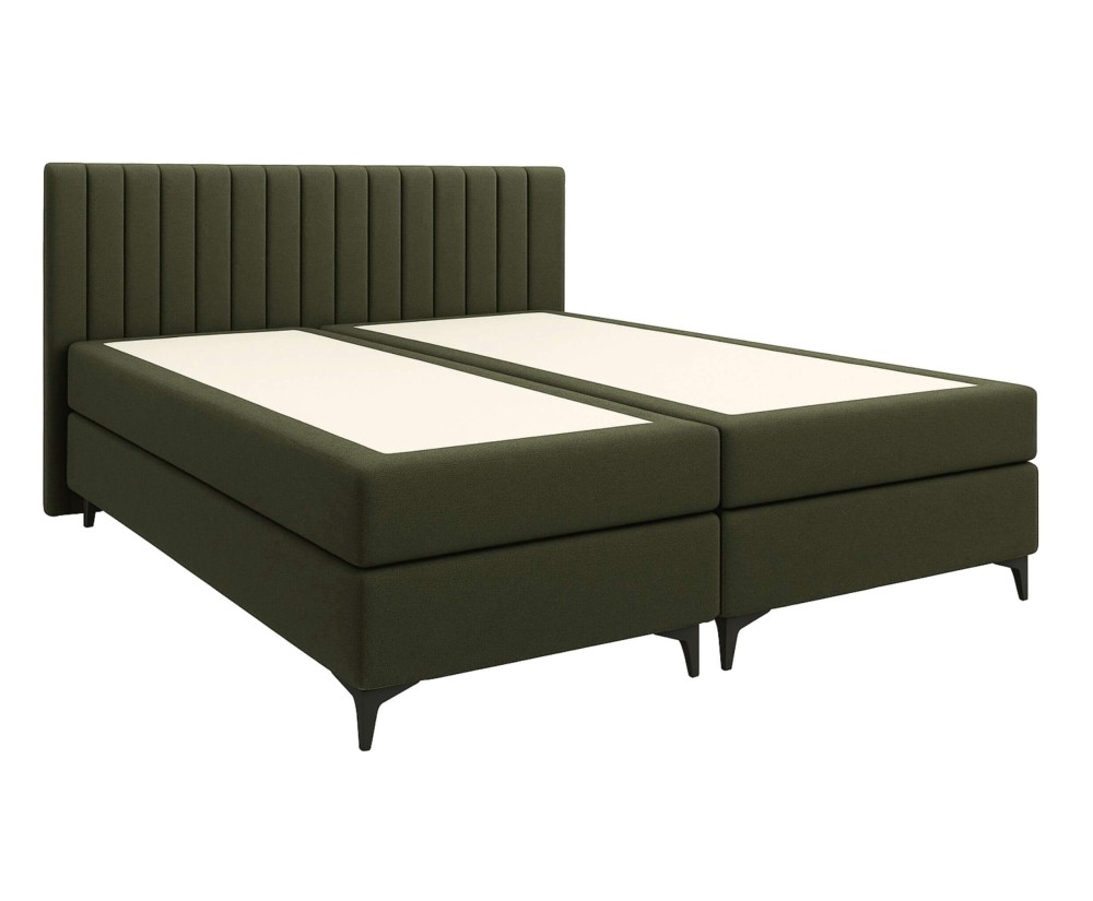 Boxspringbett 200x200 cm, Ehebett, Hotelbett, vertikale Nähte am Kopfteil, ANTONINA 1M