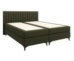 Boxspringbett 200x200 cm, Ehebett, Hotelbett, vertikale Nähte am Kopfteil, ANTONINA 1M