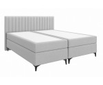 Boxspringbett 200x200 cm, Ehebett, Hotelbett, vertikale Nähte am Kopfteil, ANTONINA 1M