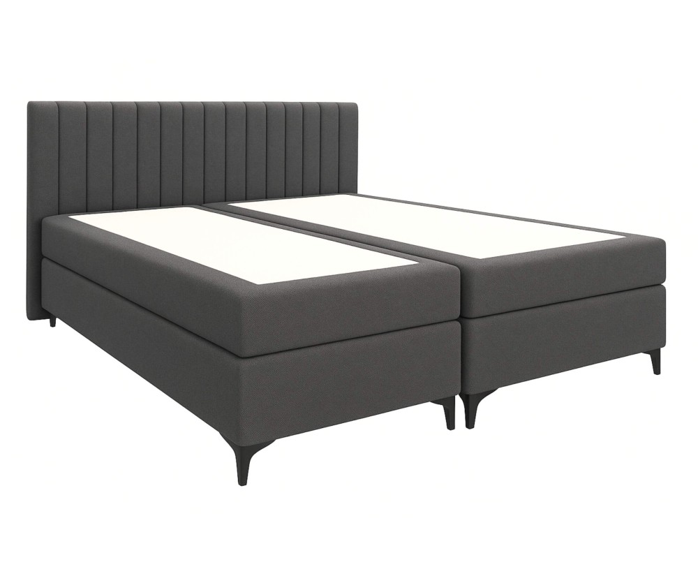 Boxspringbett 200x200 cm, Ehebett, Hotelbett, vertikale Nähte am Kopfteil, ANTONINA 1M