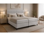 Boxspringbett 200x200 cm, Ehebett, Hotelbett, vertikale Nähte am Kopfteil, ANTONINA 1M