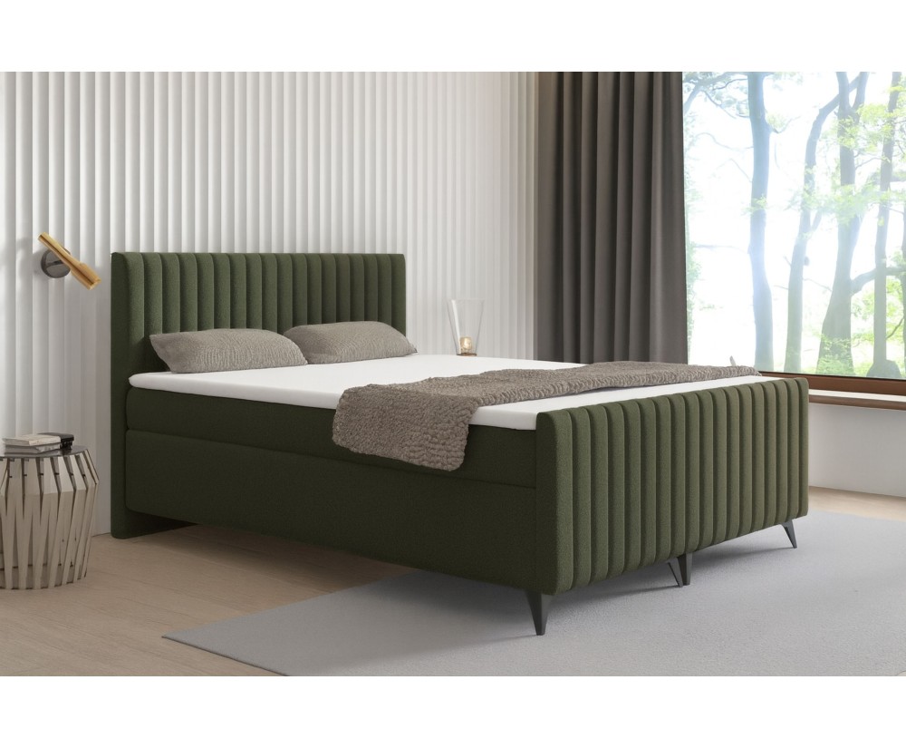 Boxspringbett 140x200 cm, Ehebett, Hotelbett, mit Kopfteil, Fußteil und Bettkasten, ANTONINA 2M Boxspringbett 140x200 cm, Ehebett, Hotelbett, mit Kopfteil, Fußteil und Bettkasten, ANTONINA 2M