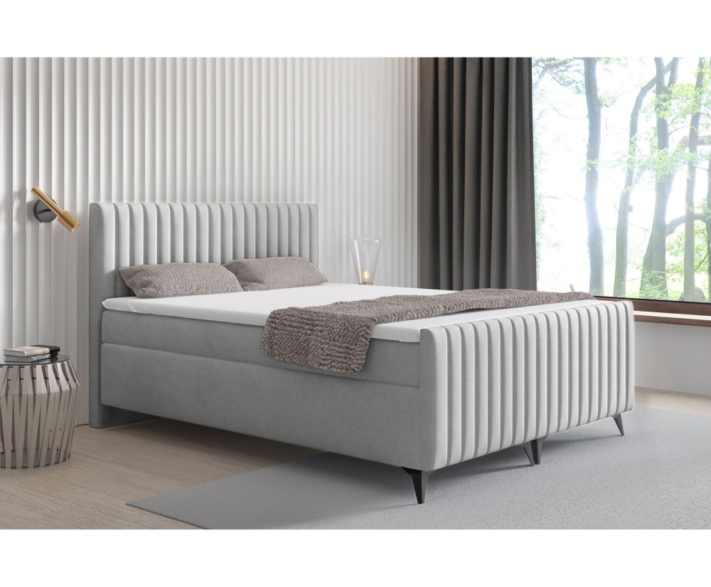 Kontinentalbett 160x200 cm, Ehebett, Hotelbett, mit Kopfteil, Fußteil und Bettkasten, ANTONINA 2M Kontinentalbett 160x200 cm, Ehebett, Hotelbett, mit Kopfteil, Fußteil und Bettkasten, ANTONINA 2M