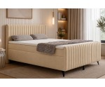 Kontinentalbett 160x200 cm, Ehebett, Hotelbett, mit Kopfteil, Fußteil und Bettkasten, ANTONINA 2M