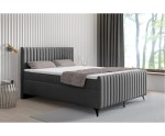 Boxspringbett 180x200 cm, Ehebett, Hotelbett, mit Kopfteil, Fußteil und Bettkasten, ANTONINA 2M