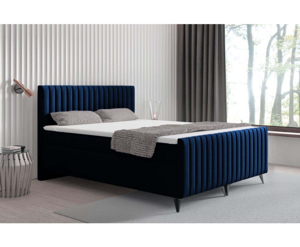 Boxspringbett 180x200 cm, Ehebett, Hotelbett, mit Kopfteil, Fußteil und Bettkasten, ANTONINA 2M Boxspringbett 180x200 cm, Ehebett, Hotelbett, mit Kopfteil, Fußteil und Bettkasten, ANTONINA 2M