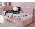 Eckbett 100x200 cm, Seitenblende und Kopfteil abgerundet, OLIVIA 3R
