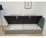 Eckbett 100x200 cm, Seitenblende und Kopfteil abgerundet, OLIVIA 3R