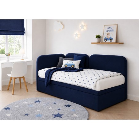Jugendbett 90x200 cm, Seitenblende und Kopfteil abgerundet, OLIVIA 3R
