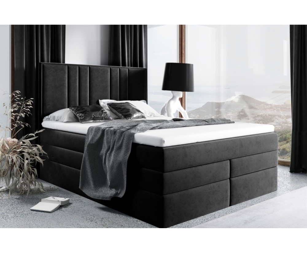 Doppelbett 180x200 cm, Boxspringbett mit 2 Matratzen, 2 Bettkästen, niedriges Kopfteil auf Wunsch, MAGNUS 22B