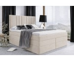 Kontinentalbett 200x200 cm, komfortables Ehebett mit 2 Matratzen, elegantes Kopfteil auch für Dachschräge, MAGNUS 22B