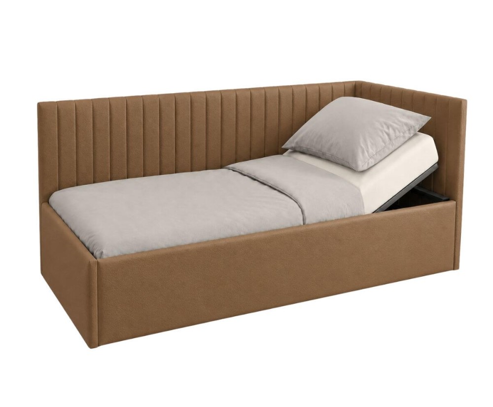 Einzelbett 100x200 cm mit verstellbarem Lattenrost für Senioren, Polsterbett mit Verstellfunktion per Fernbedienung, CARLOS SE