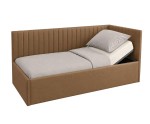 Polsterbett 120x200 cm mit verstellbarem Lattenrost für Seniorenzimmer, Einzelbett verstellbar per Fernbedienung, CARLOS SE