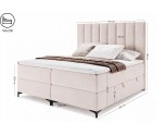 Stilvolles Boxspringbett 160x200 cm für Schlafzimmer, Doppelbett, Ehebett mit Bettkasten, BARCELONA 1M